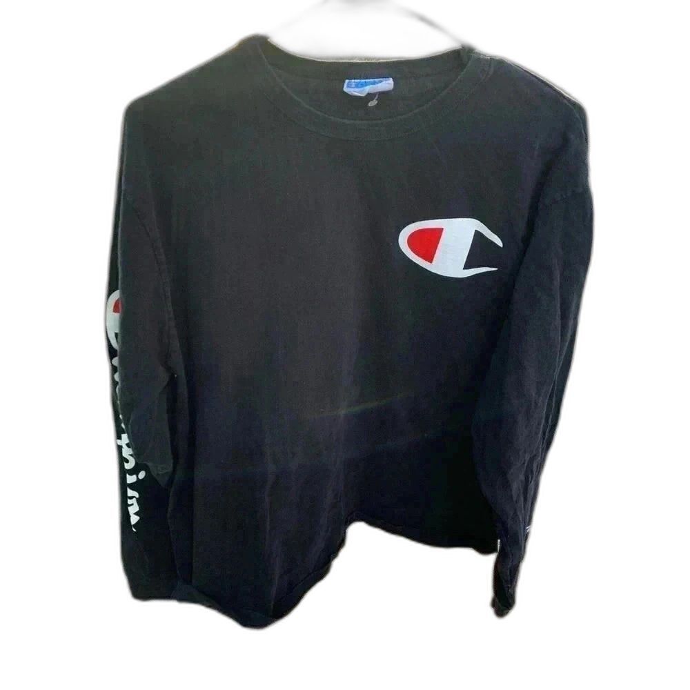 Champion Mens Long Sleeve Black White Red